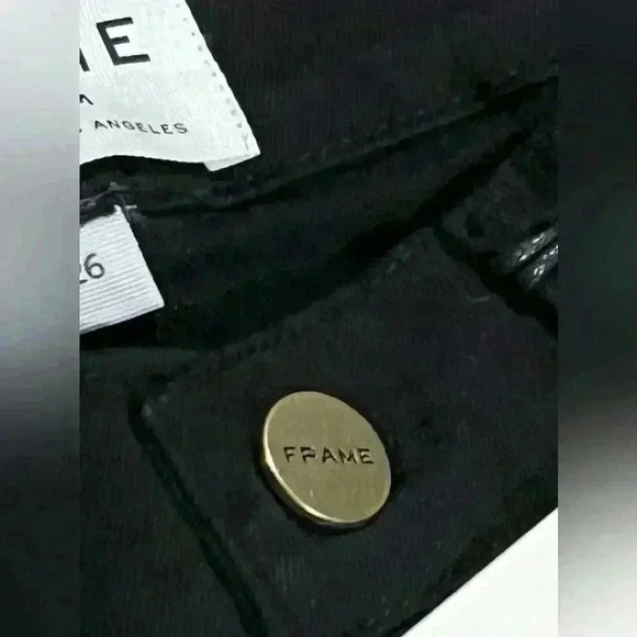 🆕FRAME Denim Le Color Ripped in Film Noir. Le Skinny de Jeanne. NWT - Picture 10 of 13